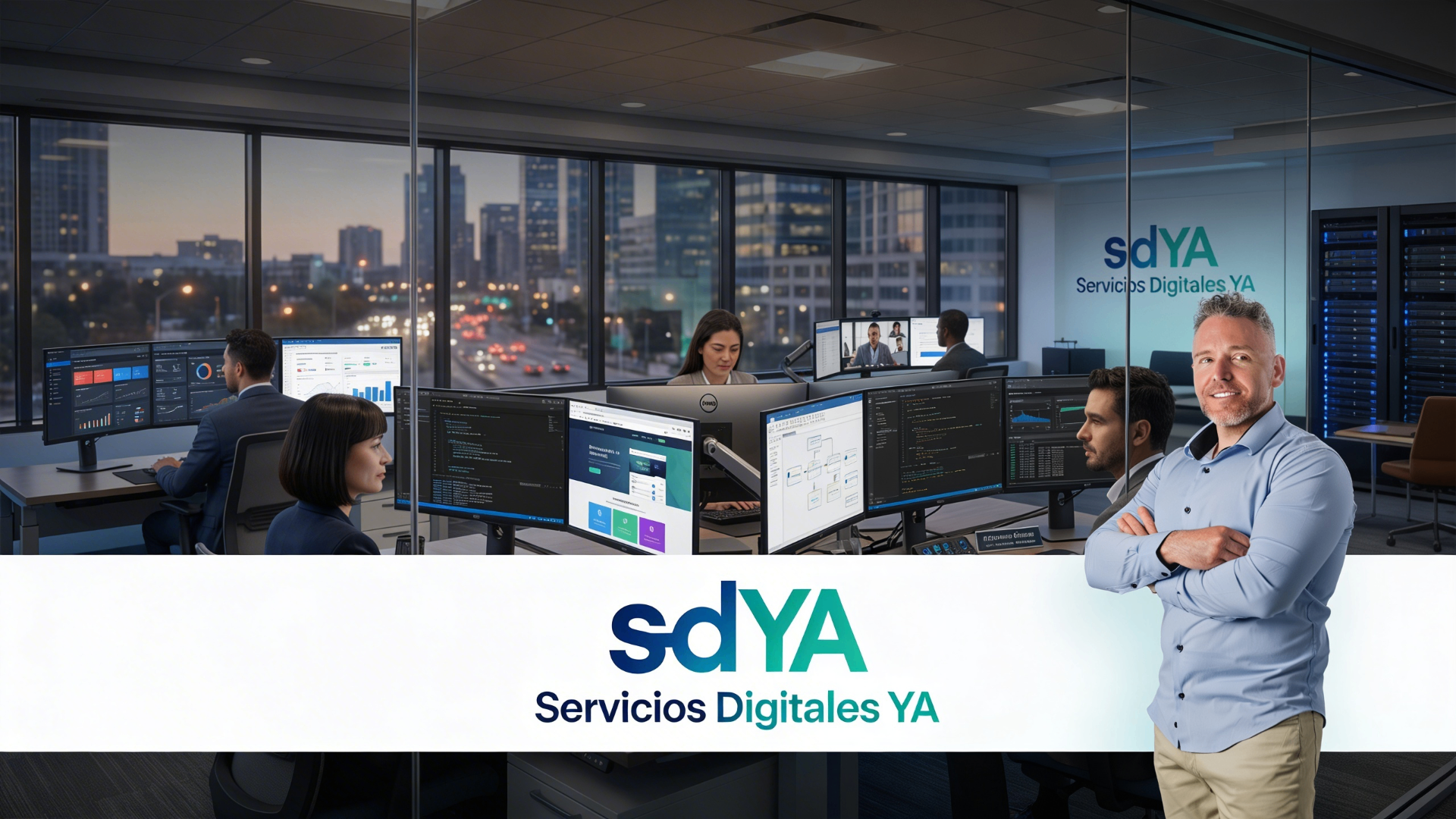 Equipo de Servicios Digitales YA trabajando
